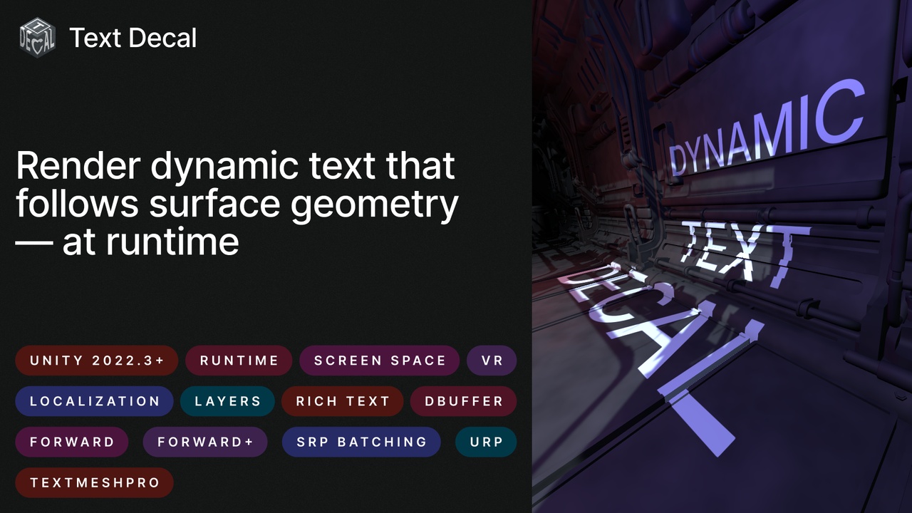 Media 1 for listing Text Decal: Dynamic, Surface-Aligned & Shaded