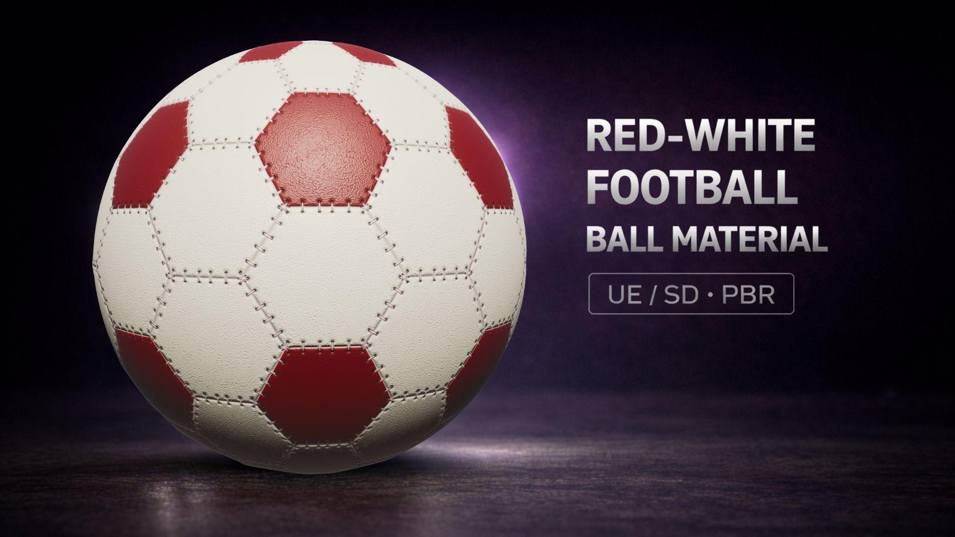 Ball Material Red - White Football Ball Material PBR | Fab