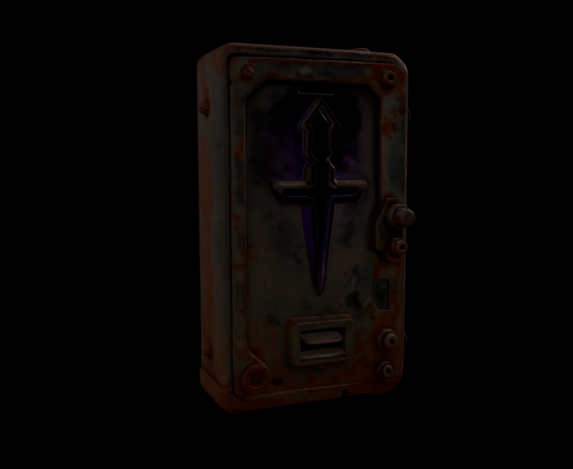 Media 1 for listing Mystery Vending Machine Door – Glowing Dagger Emblem Panel