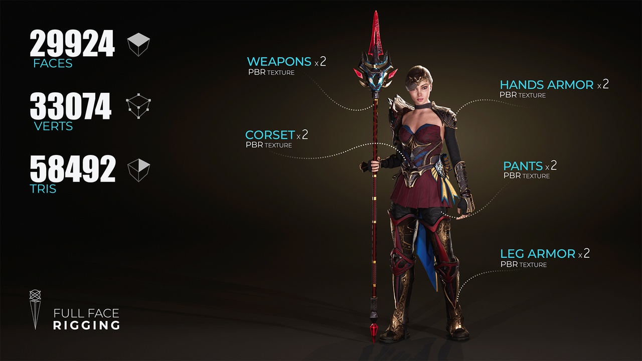 Female Warriors (Pack1) 제품 등록을 위한 미디어 1개