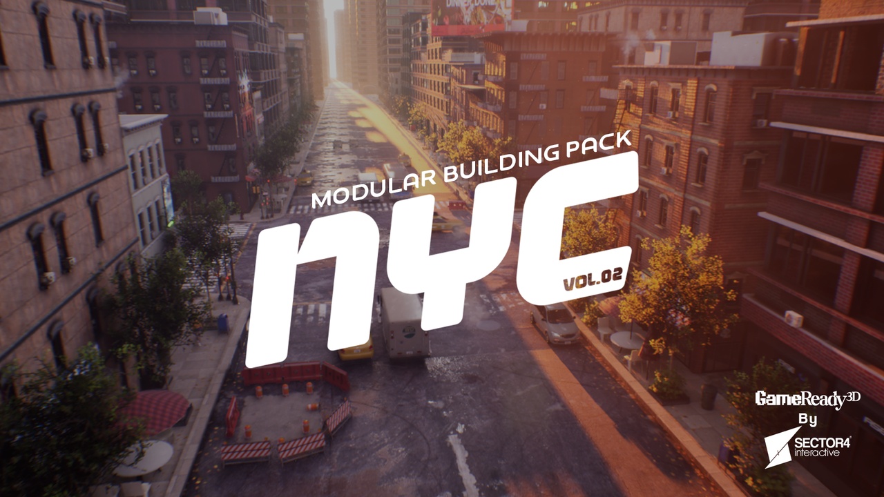 Media 1 for listing Urban City Modular Environment Pack Vol 2 – NYC Buildings, Streets & Urban Props