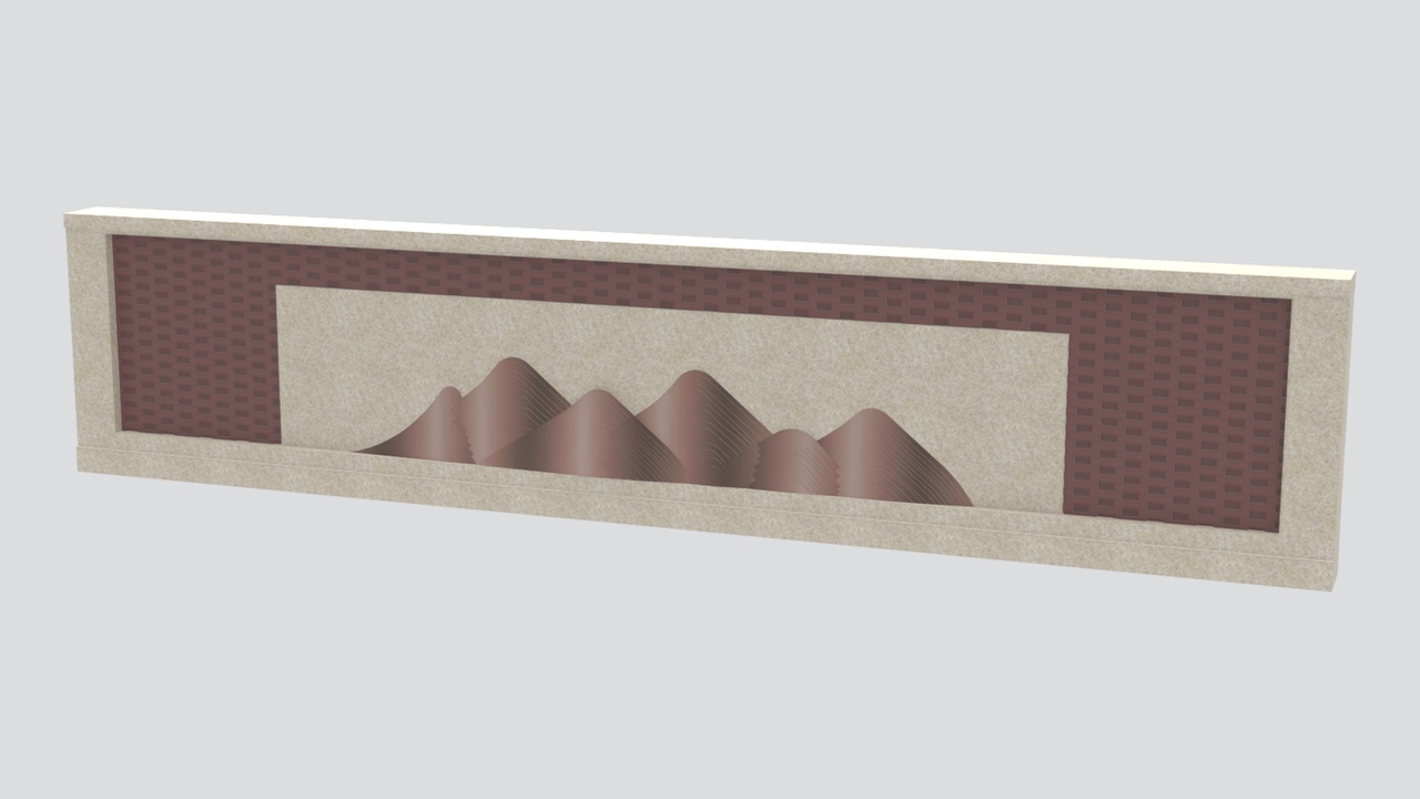 Media 1 for listing Modern Chinese Landscape Relief Feature Wall Panel 3D Model