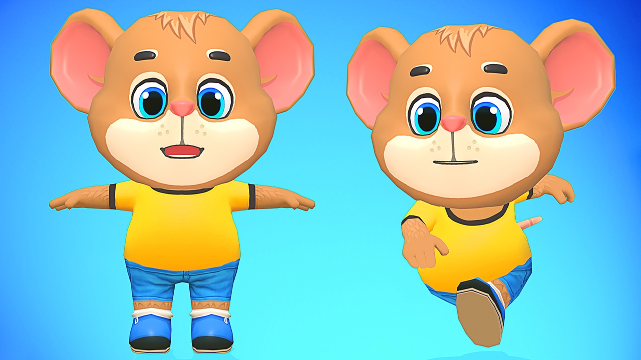 商品 Mouse Rat Brown Animated Rigged 的媒体 1