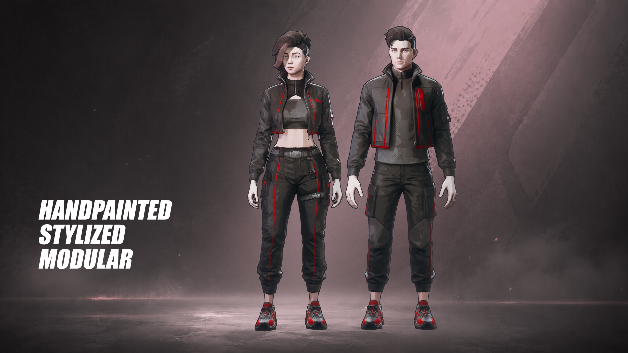 Media 1 for listing Stylized Techwear Runner C Outfit: Male & Female Character Pack
