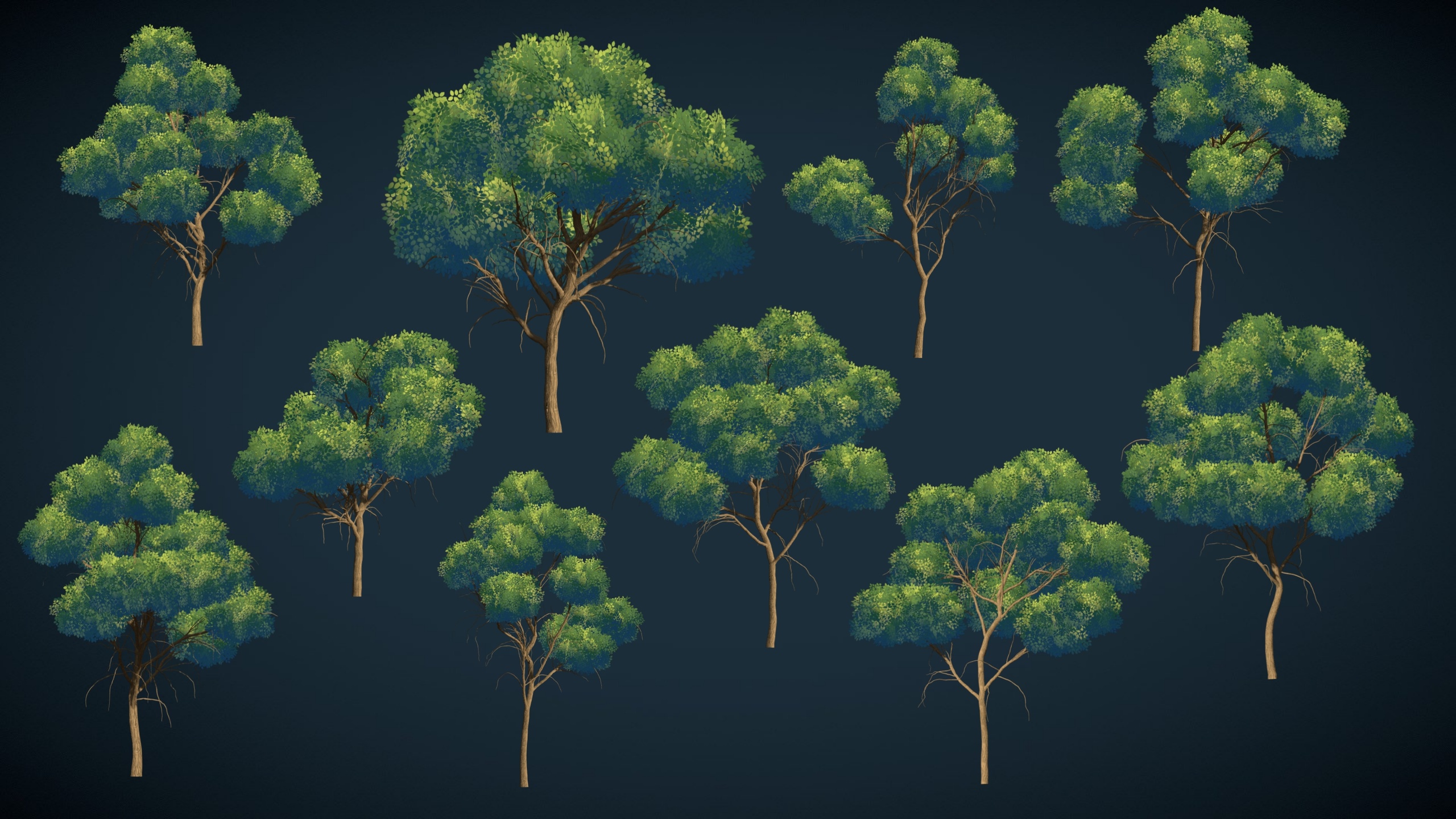 Ghibli-Inspired Stylized Trees – Game Ready FBX Assets | Fab