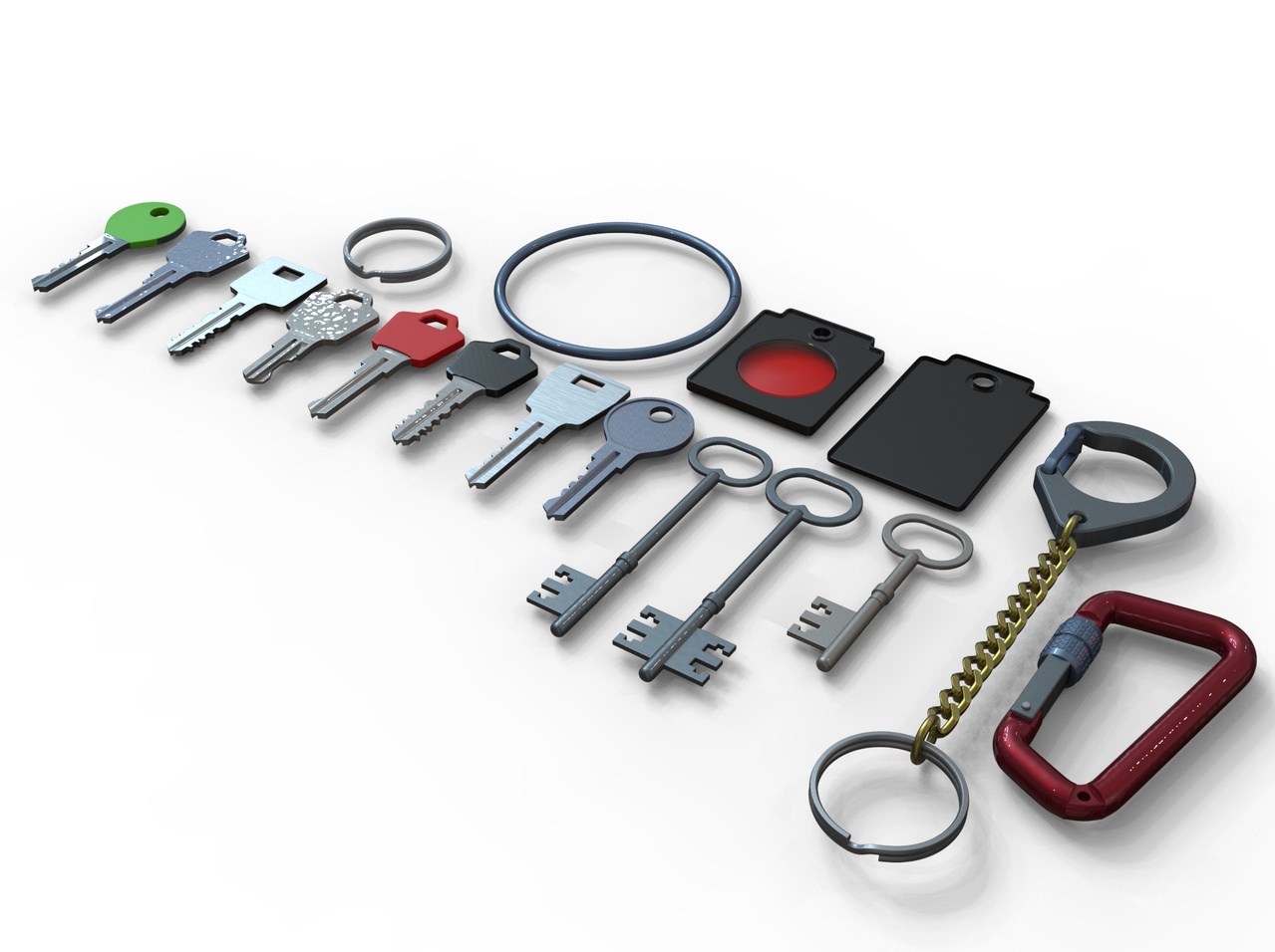 Media 1 for listing Set Of Keys with chain and carabiner