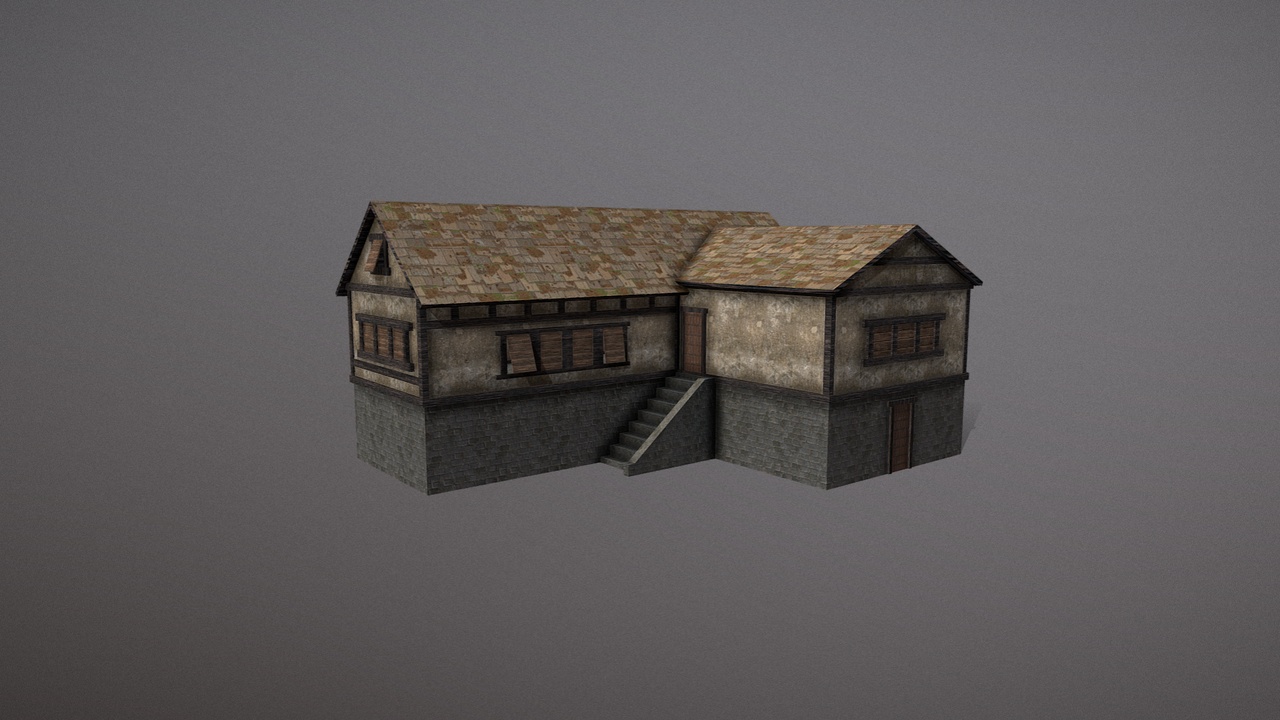 Media 1 for listing Medieval Timber House – Game-Ready Building