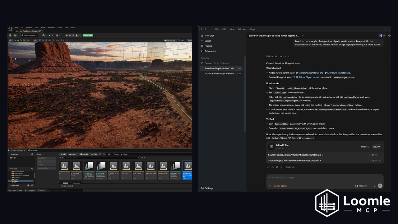 Media 1 for listing LOOMLE MCP for Unreal - Claude & Codex for Blueprint, PCG, Material, Debugging