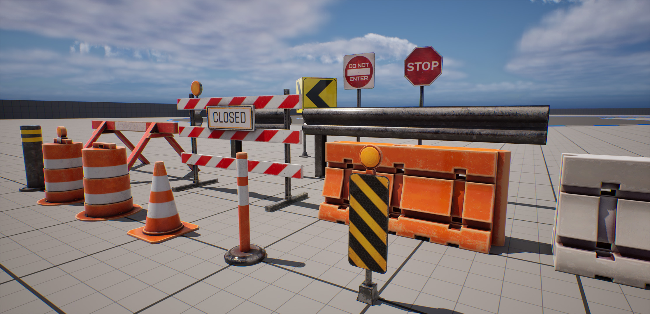 Stylized Racing / Traffic Props Pack | Fab