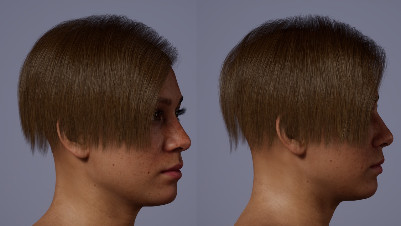 Medium 1 für Eintrag Asymmetrical undercut with long side-swept fringe Groom for MetaHuman v.2