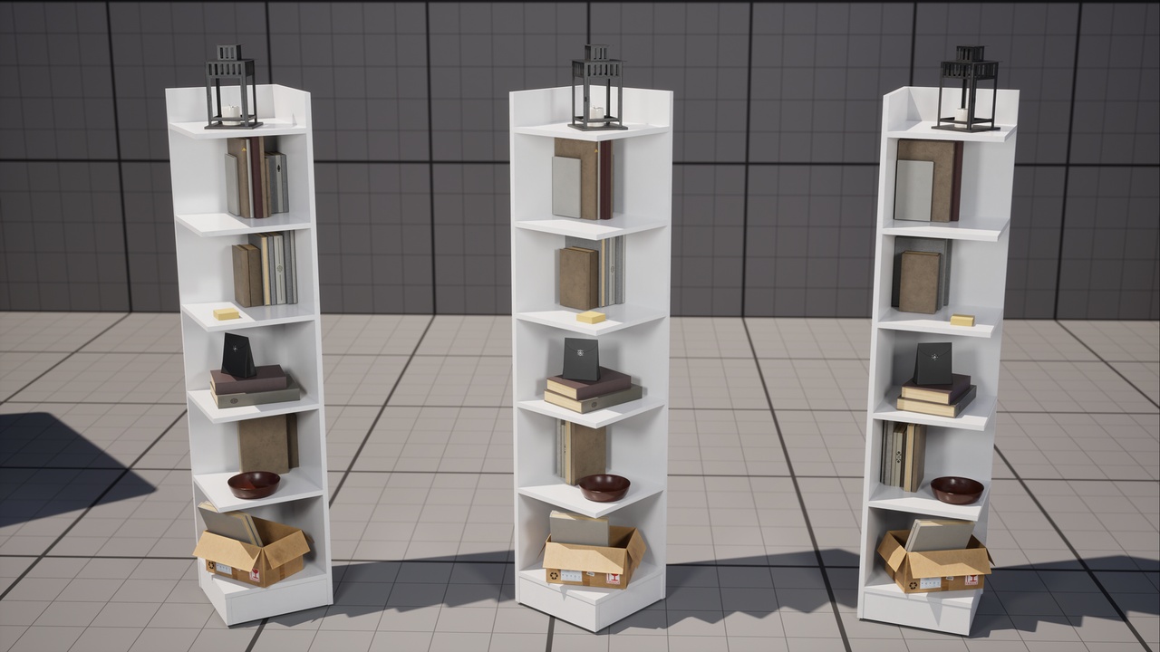 Media 1 for listing White Corner Chipboard Bookshelf with Items
