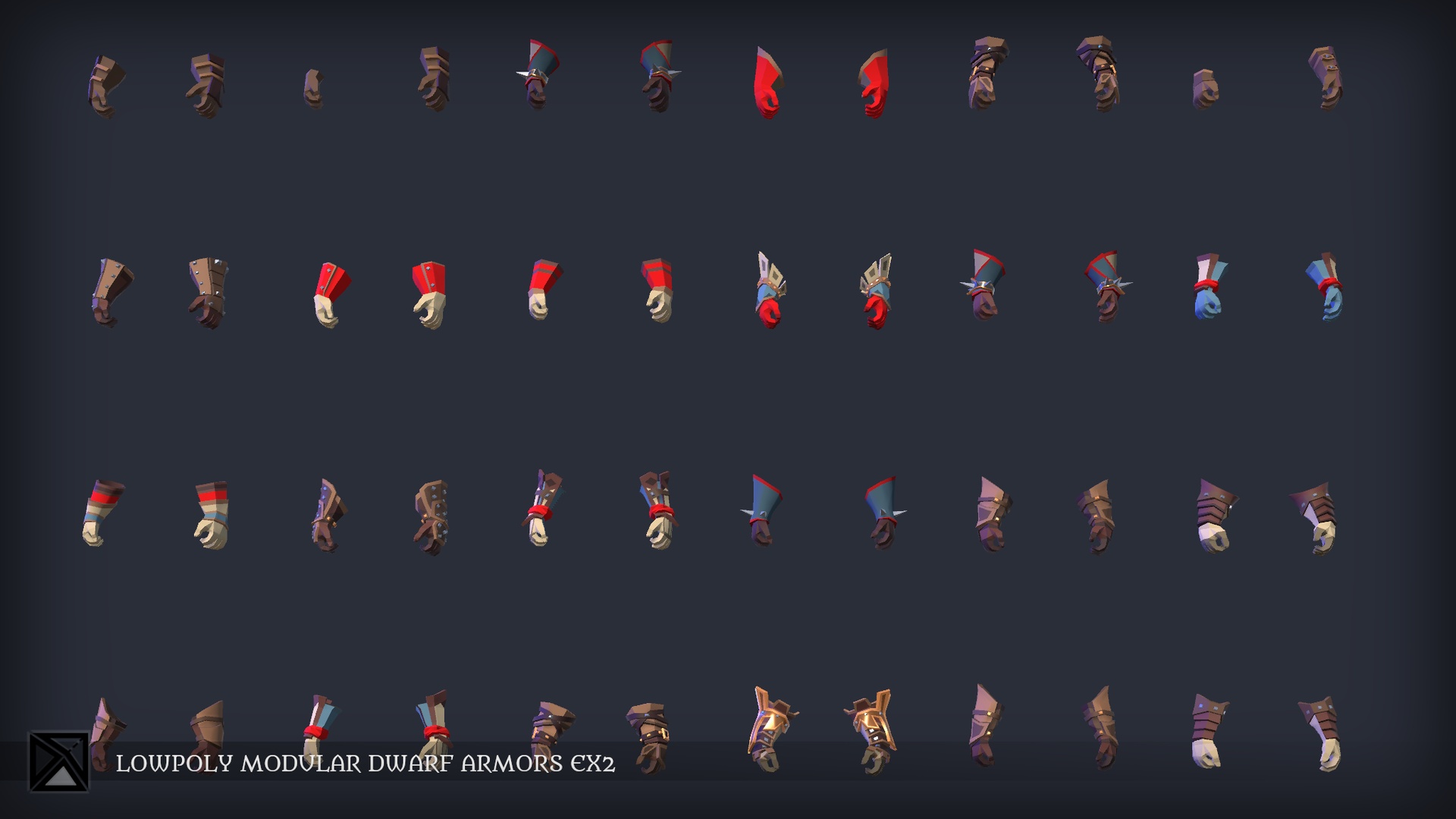Media 1 for listing Low Poly Dwarf Modular Armors Expansion Pack 2 - Medieval Fantasy Series
