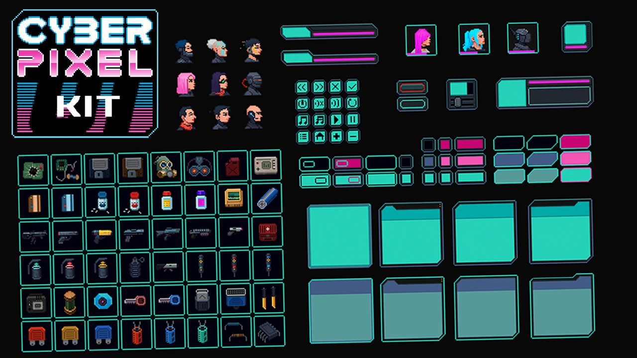 Cyber Racing Ui Cyber pixel: UI Kit | Fab