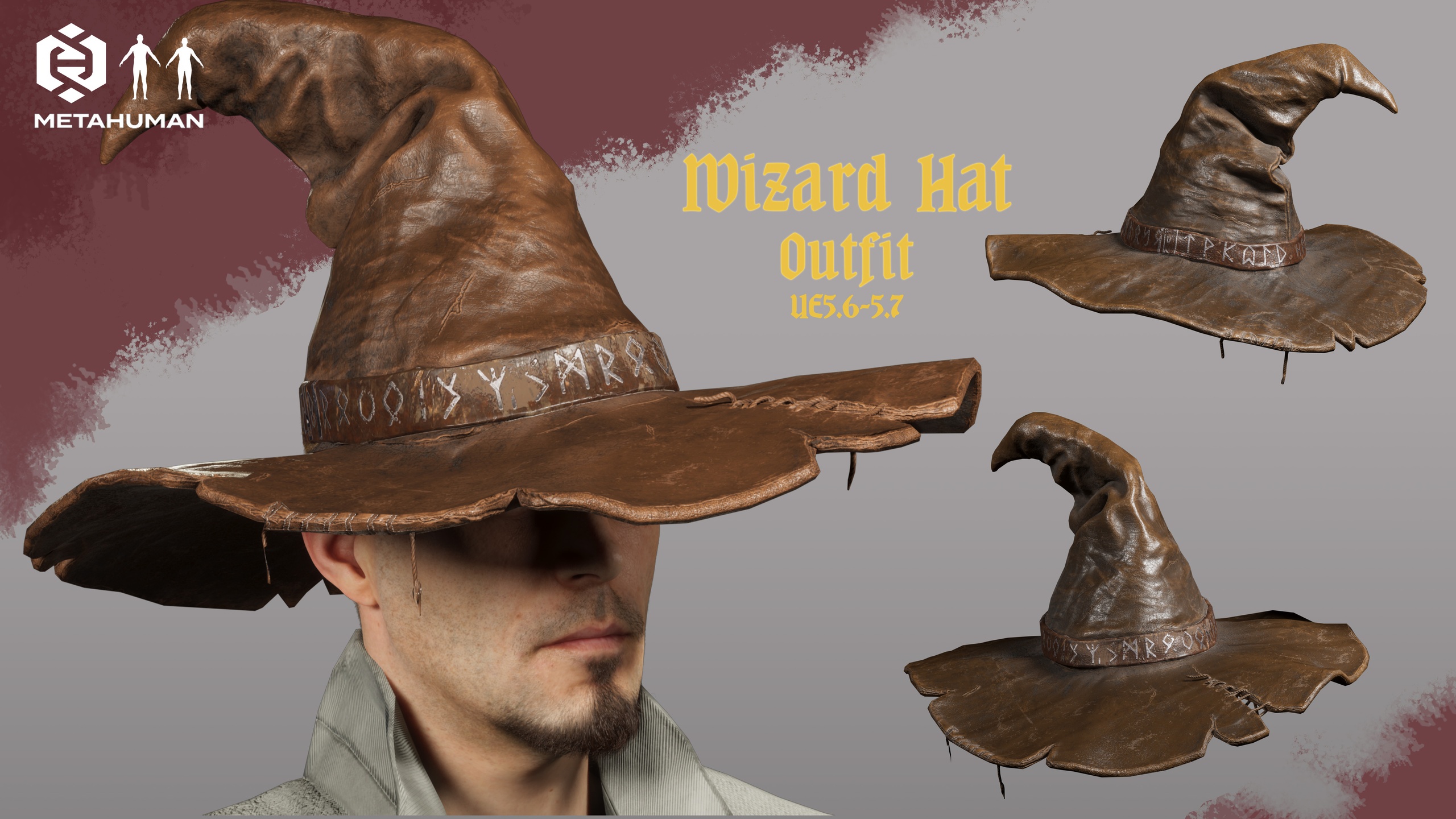 Media 1 for listing 01_Wizard Hat - Resizable Outfit Metahuman