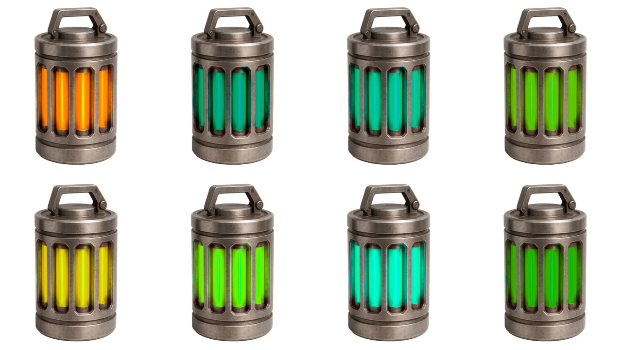 Media 1 for listing 4K Cyberpunk UI Icons — 23 Neon Canister Bottles (4096px Transparent PNG)