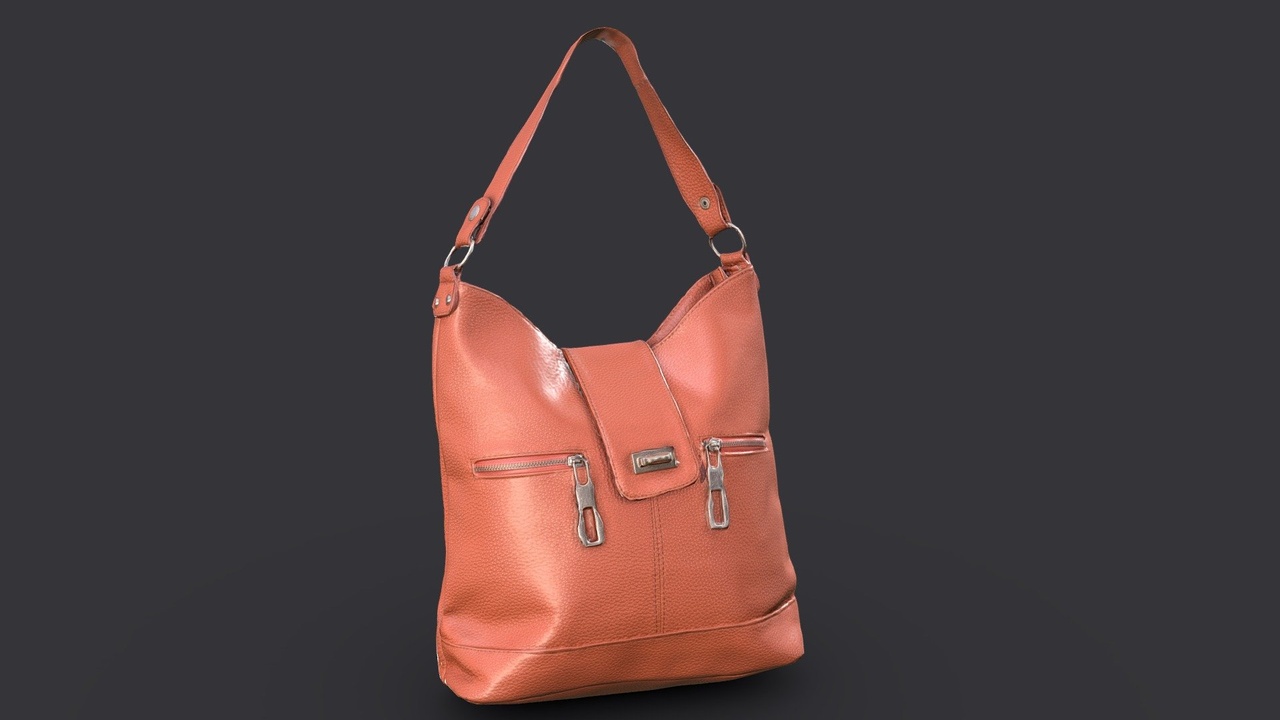 Media 1 for listing Orange Leather Handbag