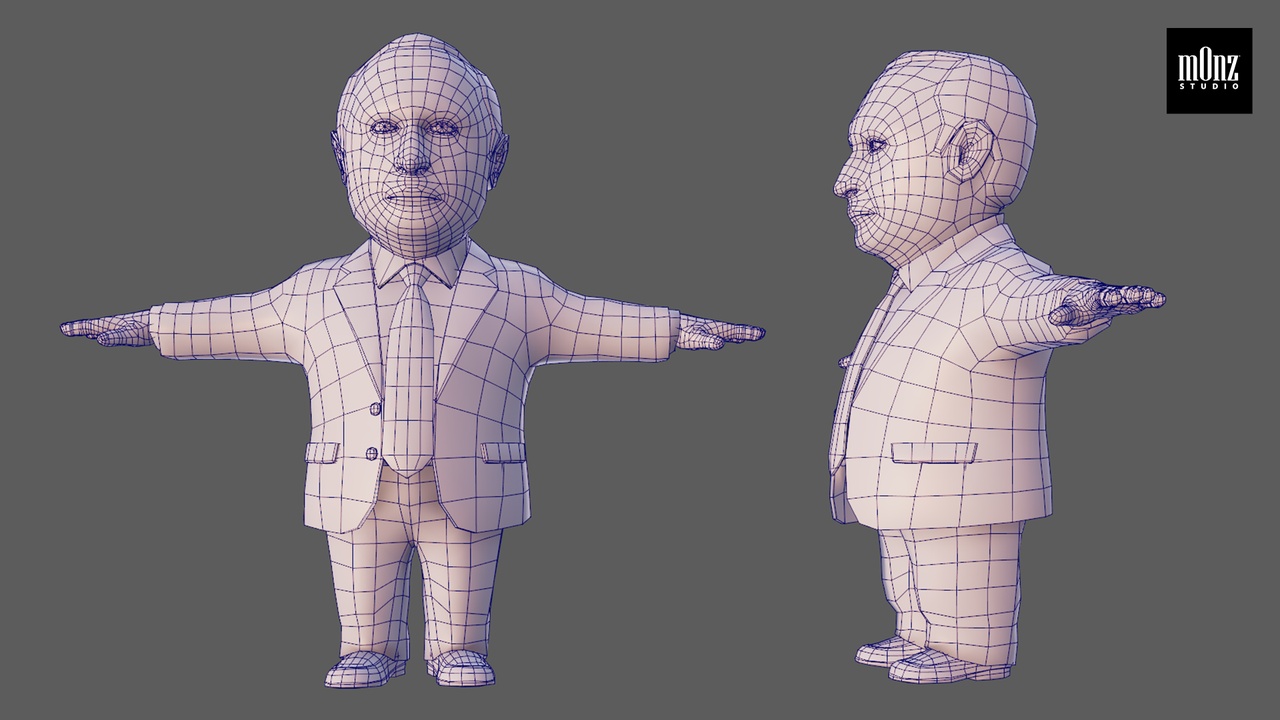 Vladimir Putin Chibi - 3D model by mOnzStudio [985ca45] - Sketchfab