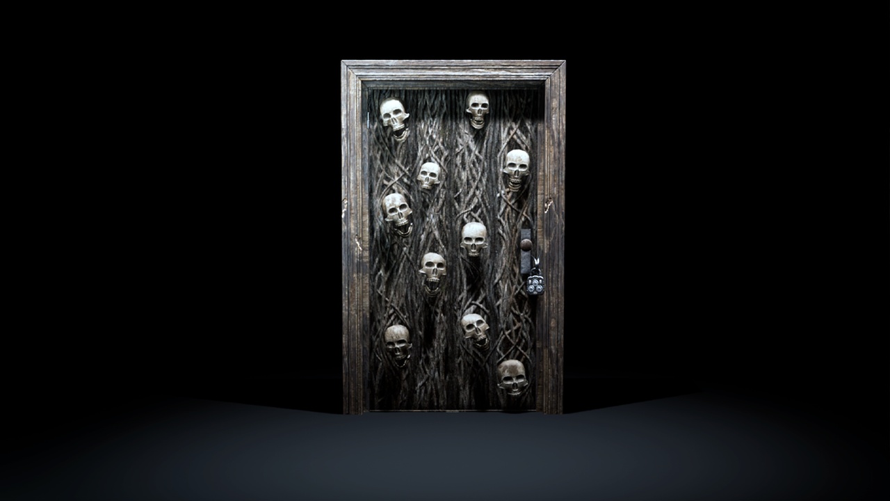 Media 1 for listing Scary Door + Skull Padlock