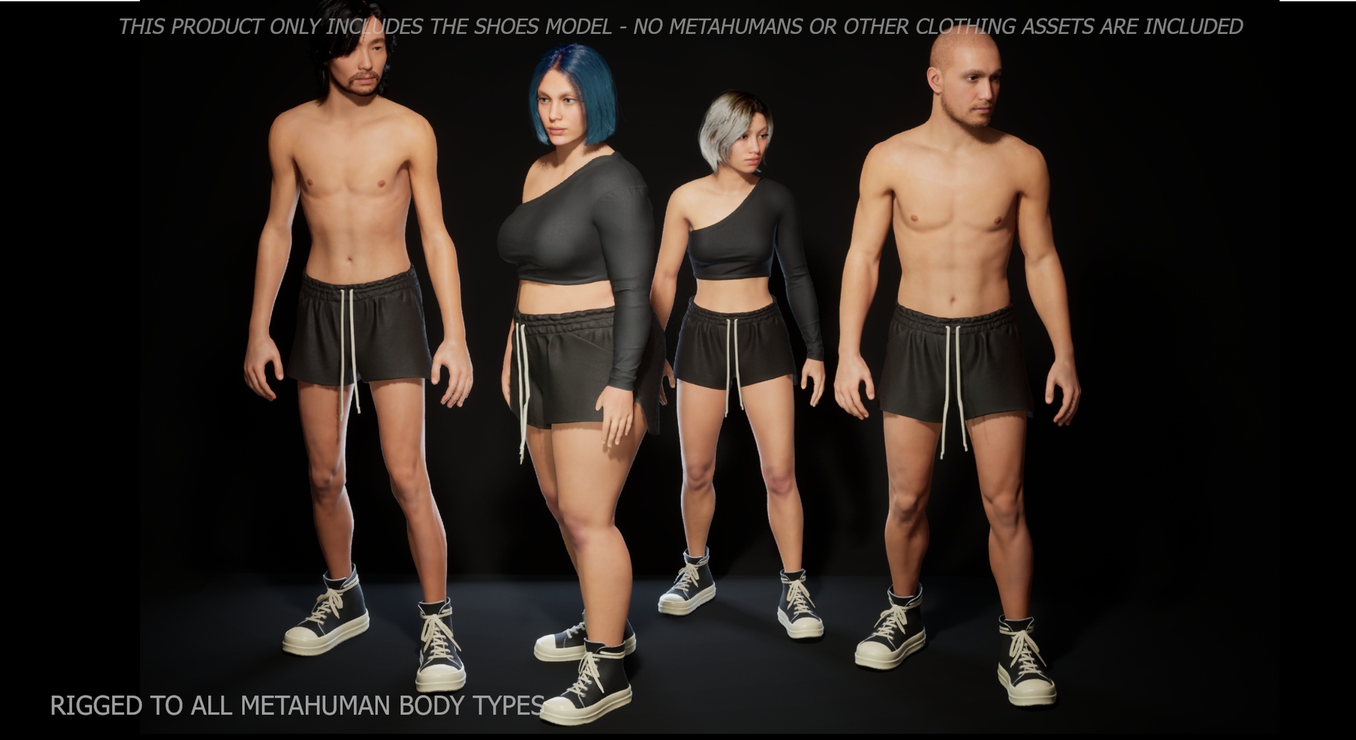 Media 1 for listing Darkwear - Hitop Sneakers - Rigged to all MH bodies