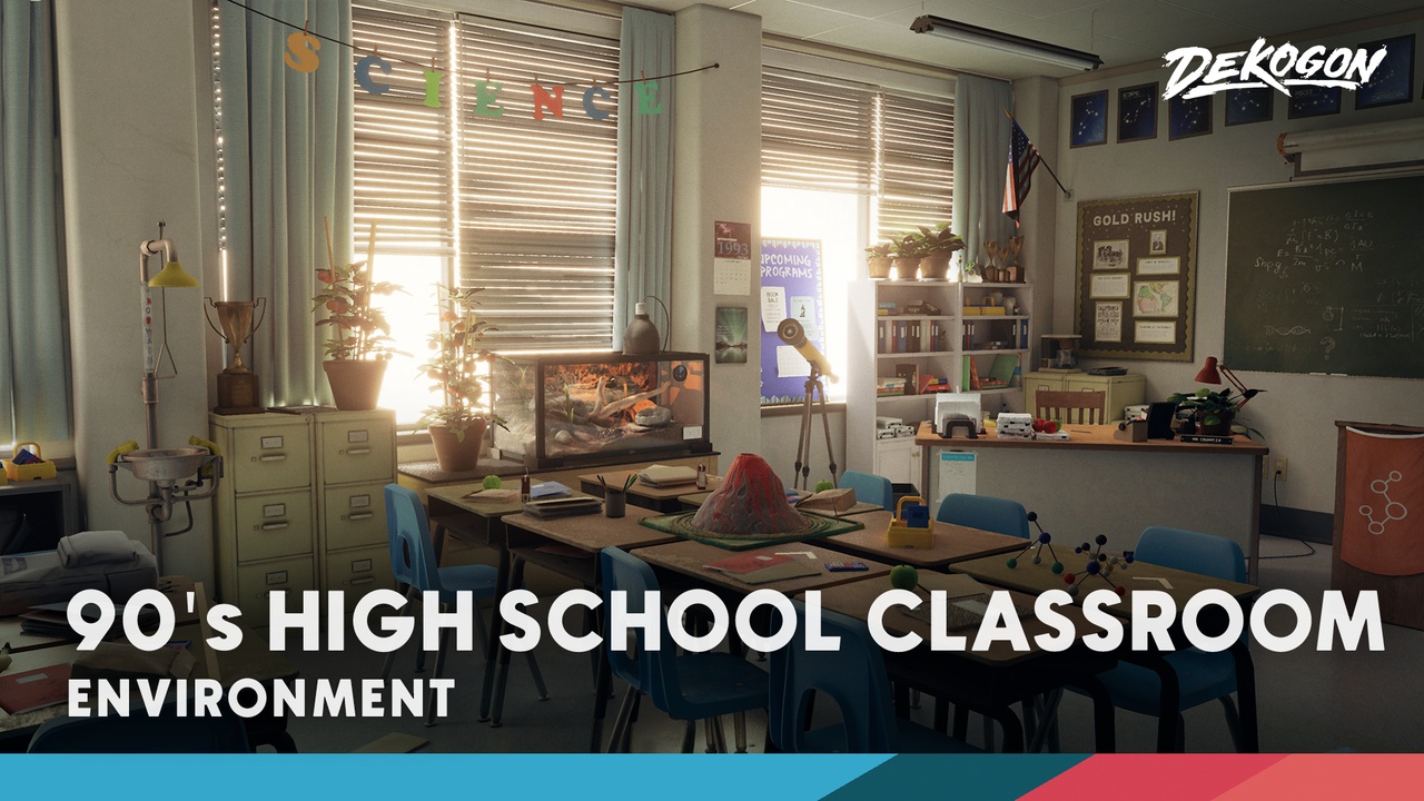 Media 1 for listing High school Science Lab Classroom - 90's themed (Day/Night Lighting)