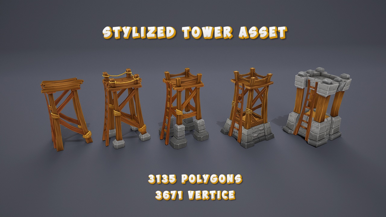 Media 1 for listing Stylized towers asset