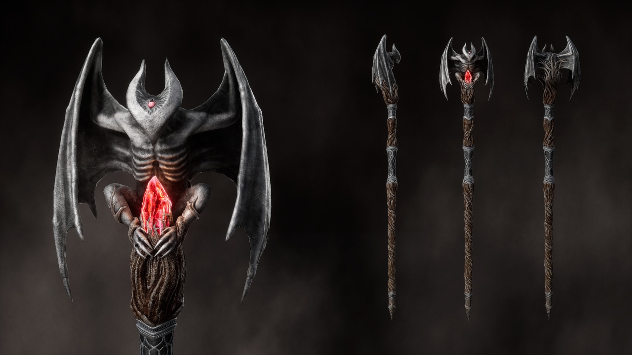 Media 1 for listing Bat Staff - Dark Fantasy Magic staff