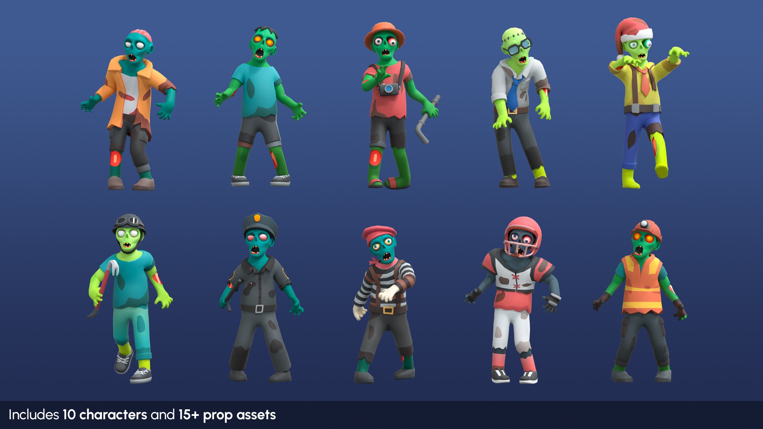 Media 1 for listing Zombies Mini - Low Poly Animated Pack