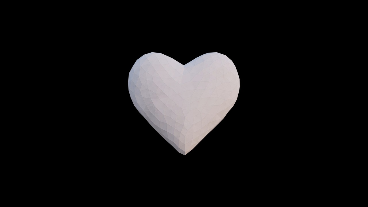 Media 1 for listing Origami heart made out of triangles. Unfolding growing animation.