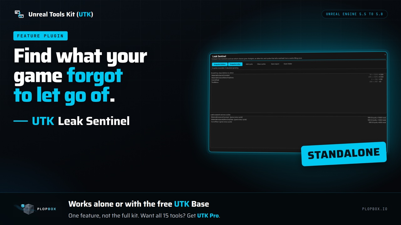 Media 1 for listing UTK Leak Sentinel: UObject Memory Leaks