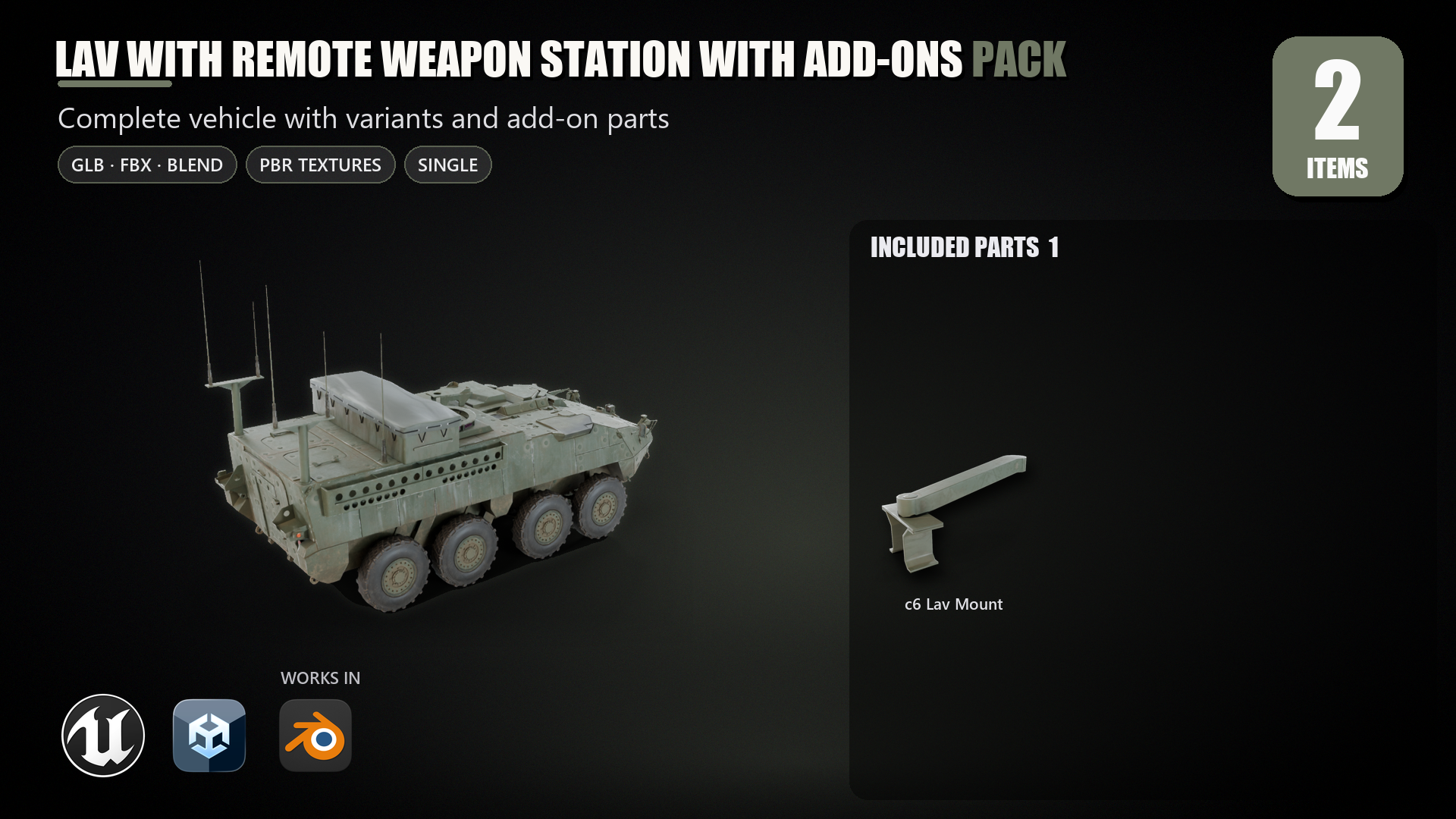 Remote Map LAV with Remote Weapon Station with Add-ons | Fab