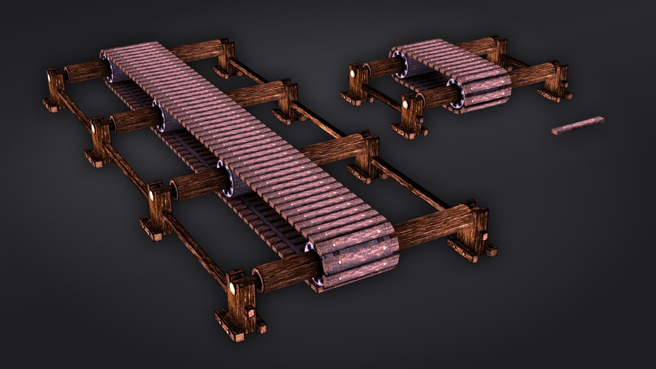 Media 1 for listing Wooden Conveyor Mechanism – Pixel-style Medieval Prop