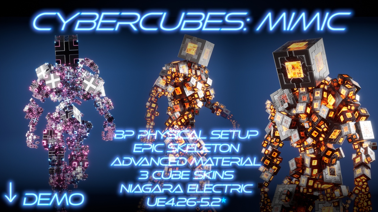 Media 1 for listing Cyber Cubes: Mimic v2.0 a Humanoid flock of cubic robot drones with ult material