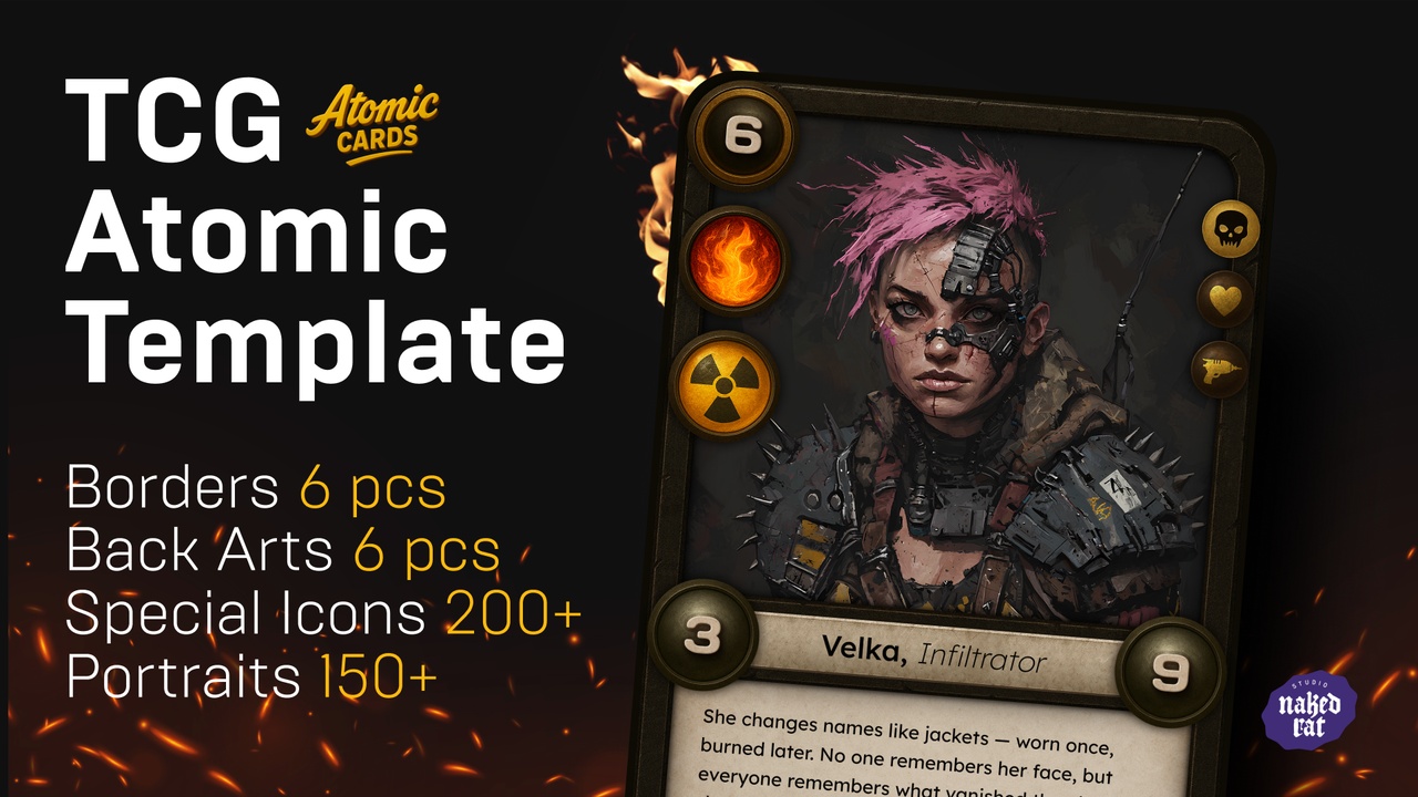 Media 1 for listing TCG Template Wasteland Atomic Cards