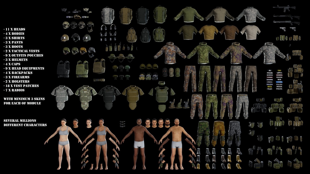 キャラクターズ・オブ・ミリタリー = Characters of Milita… Bandits Military Characters | Fab