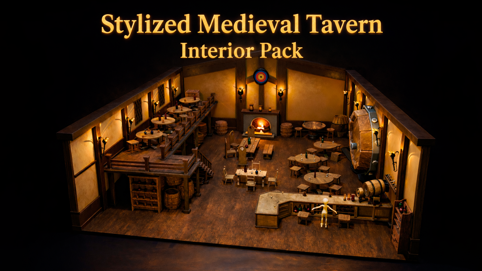 Stylized Medieval Tavern – Interior Pack | Fab