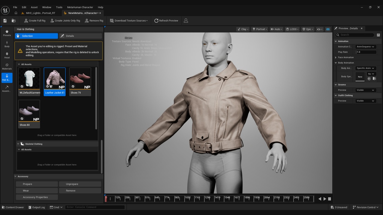 Media 1 for listing Leather Jacket for Metahuman 81 - MHPKG