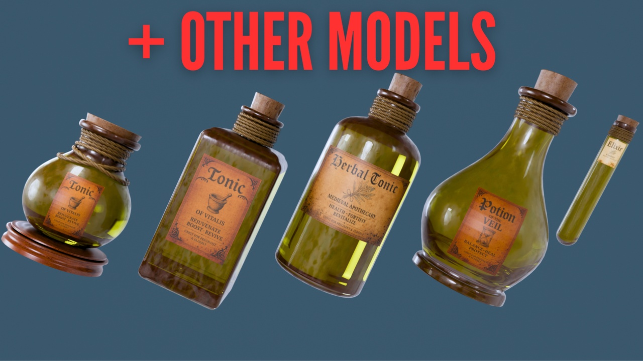 Media 1 for listing Potion And Tonic Bottle Collection 3D models