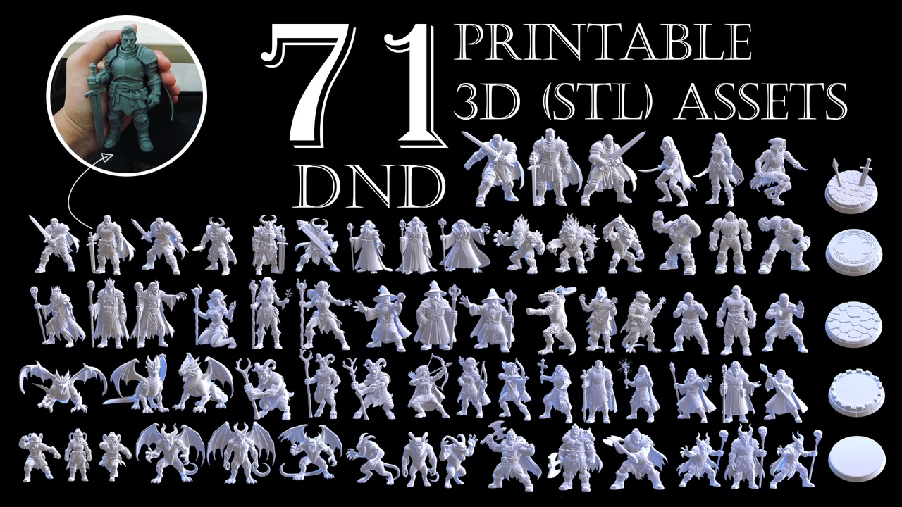 Media 1 for listing 71 DnD STL Miniatures Bundle Complete Edition
