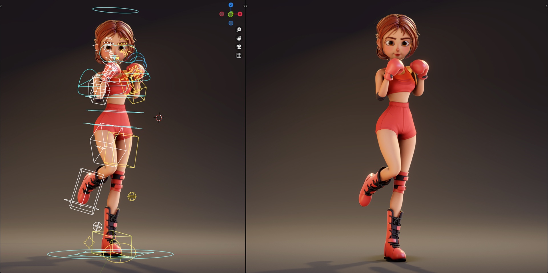 Media 1 for listing Rigged Stylized Boxing Girl - Blender