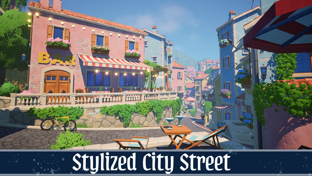 Media 1 for listing Stylized Italian City Street European Style Modular Environment