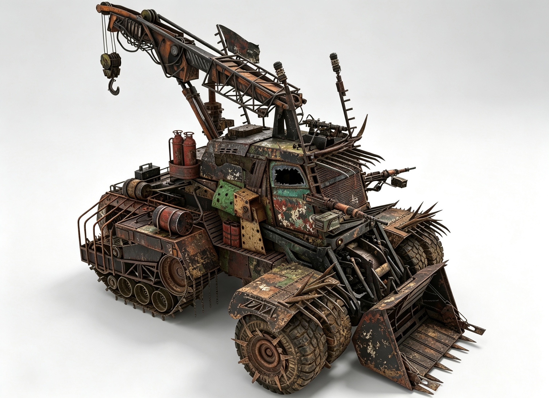 Media 1 for listing Pickup Truck Post-apocalyptic Wasteland Modified Armored Crane  Vehicle 3D Model