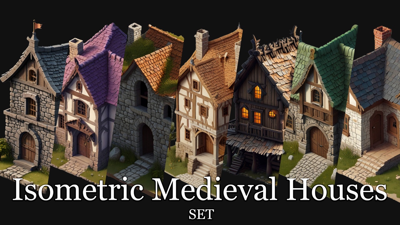Media 1 for listing Isometric medieval houses