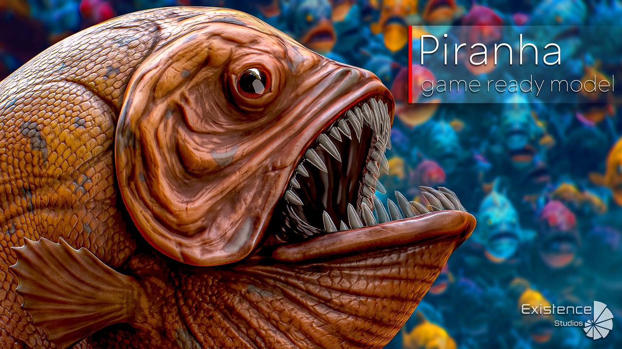 Piranha - Ocean horror Devil - Lowpoly Predator Monster Model - #10 제품 등록을 위한 미디어 1개