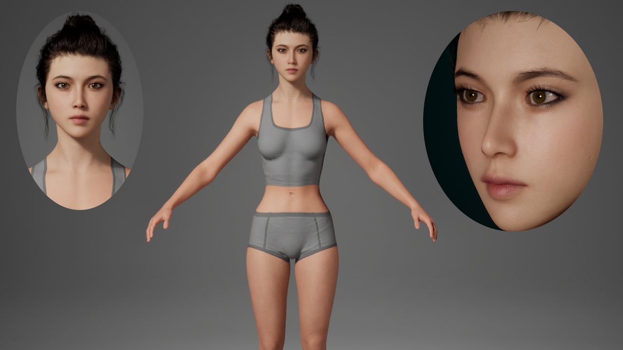 Media 1 for listing Editable MetaHuman female character - Yang Xuanzhen.With hair, no clothing inclu