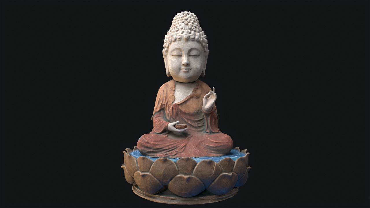 Media 1 for listing Buddha Statue Game Ready 3D Model Low-poly 3D model