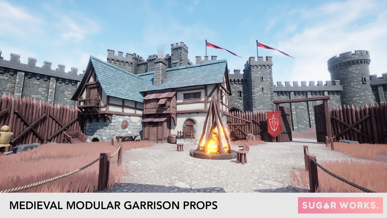 Media 1 for listing Modular Medieval Garrison - Stylized Fantasy