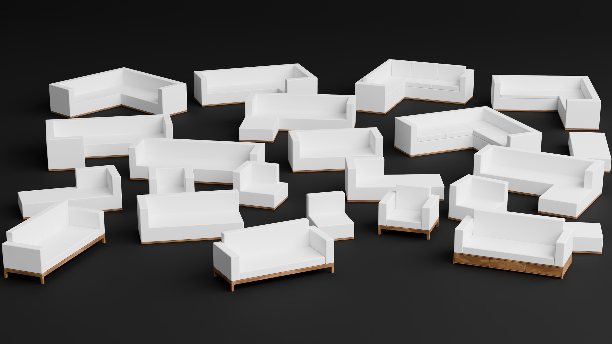 Media 1 for listing Modern Low Poly Sofa Pack