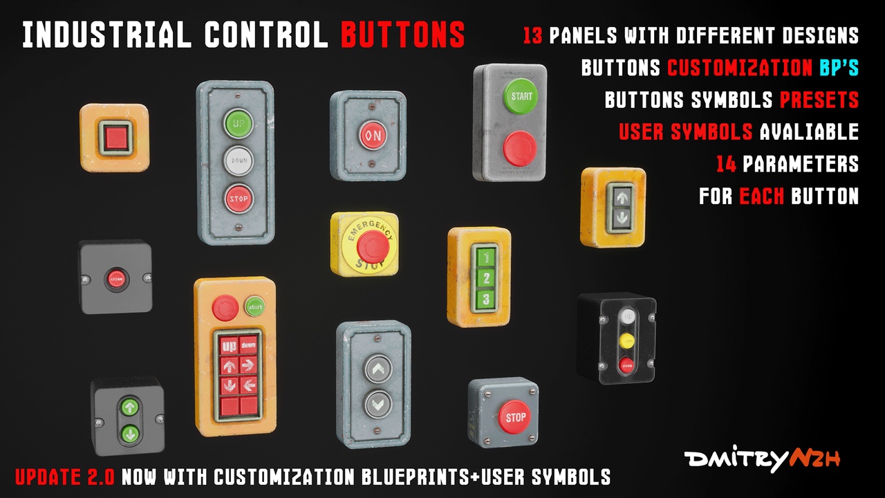 Media 1 for listing Industrial control buttons pack
