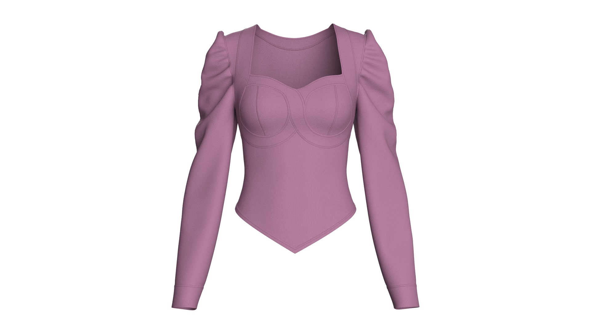 Media 1 for listing Girls Bustier Crop Top With Puff Sleeve | High Poly