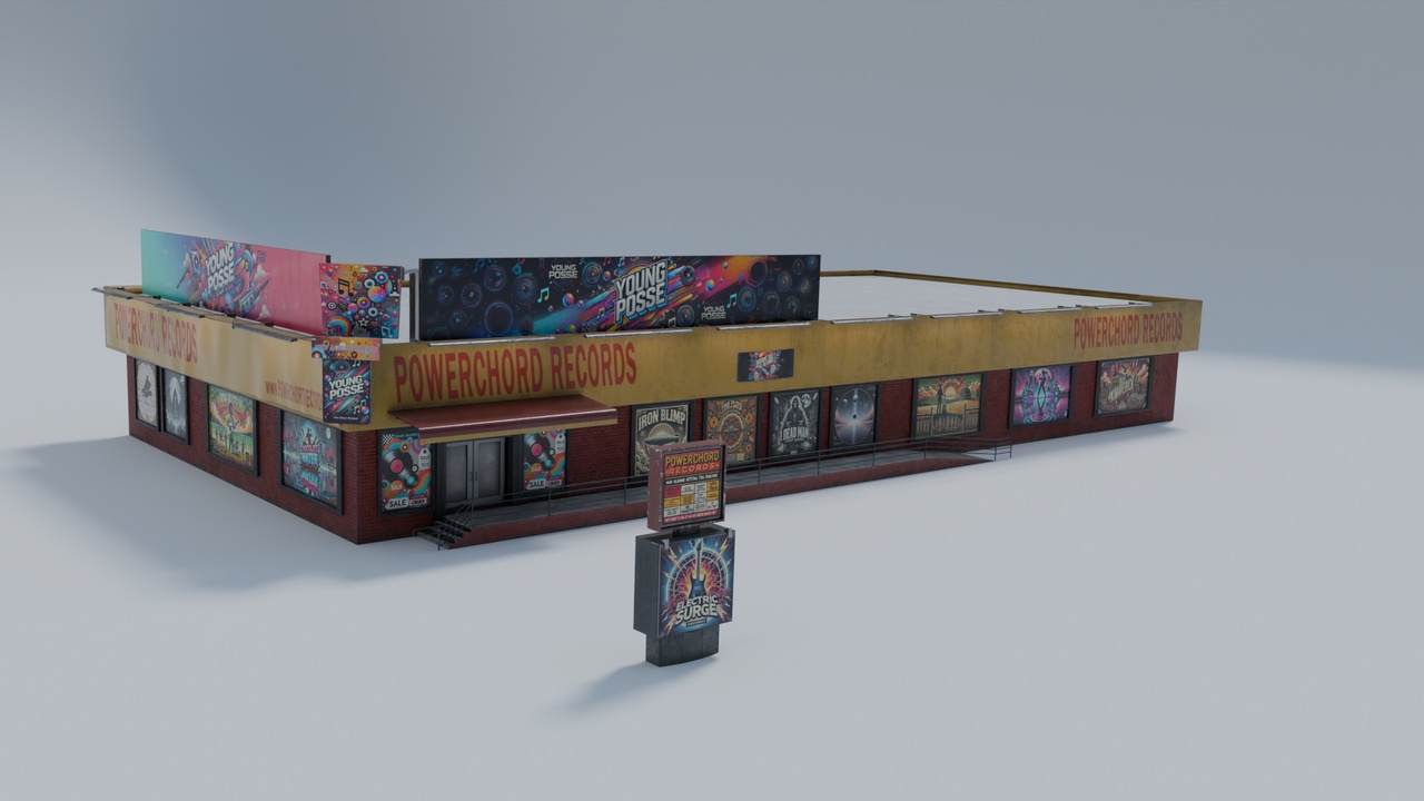 出品Powerchord Records - Legendary Record Store 3D Model 🎶📀のメディア1